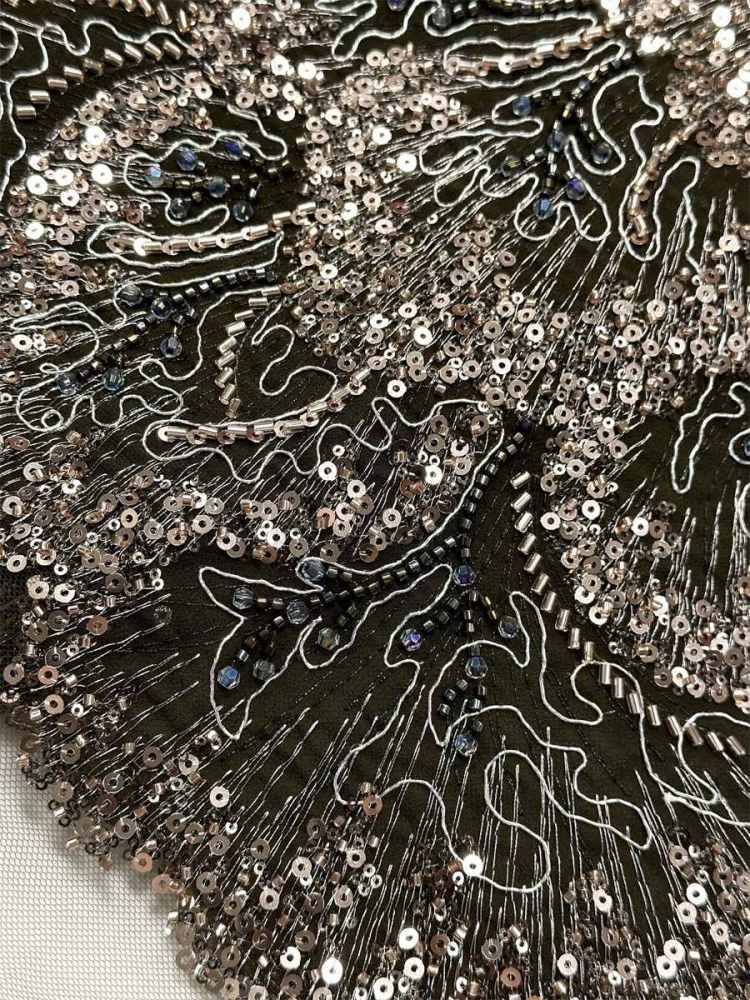 Beaded Tulle Fabric - 5 Yards - Embellished Fabric for Prom Dresses | HN780