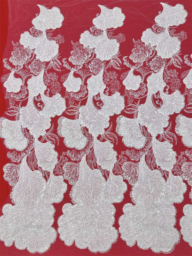 Beaded Tulle Fabric - 5 Yards - Embellished Fabric for Prom Dresses | HN780