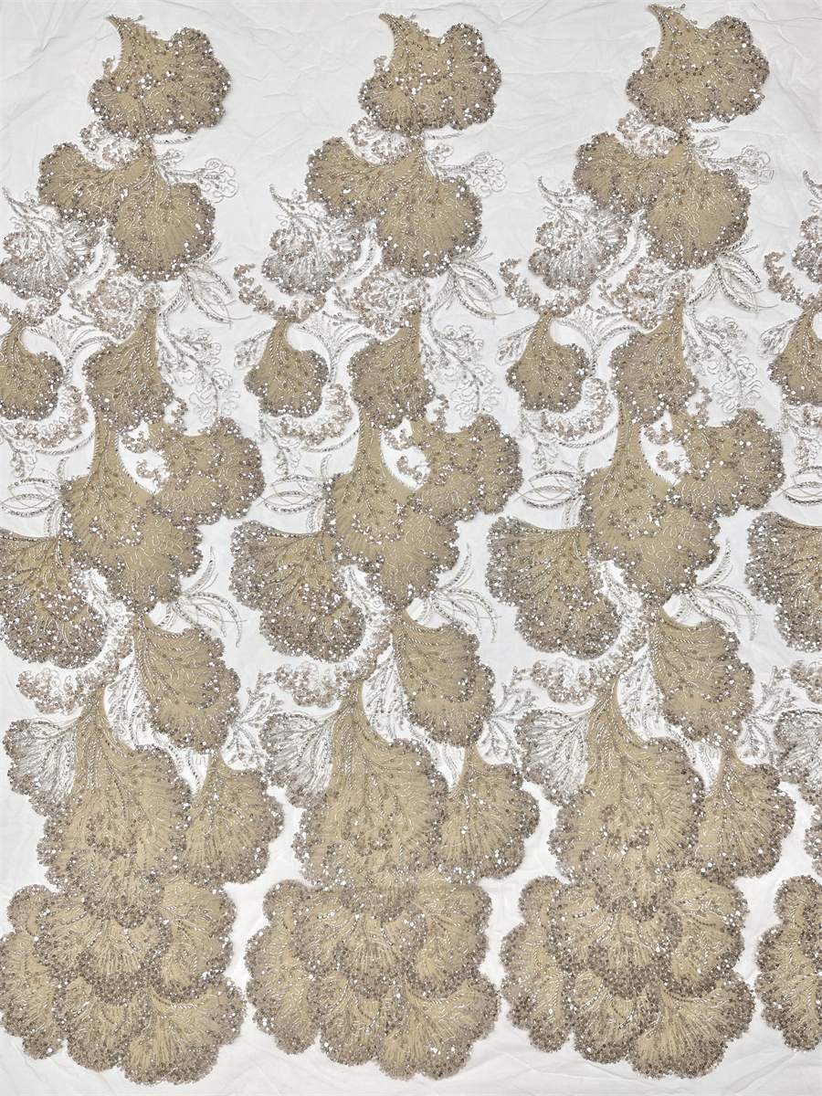 Beaded Tulle Fabric - 5 Yards - Embellished Fabric for Prom Dresses | HN780