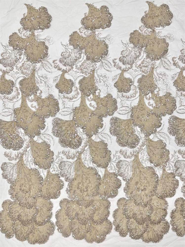 Beaded Tulle Fabric - 5 Yards - Embellished Fabric for Prom Dresses | HN780