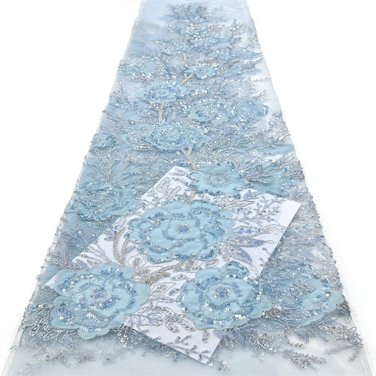 Beaded Tulle Fabric - 5 Yards - Embellished Fabric for Prom Dresses | HN784