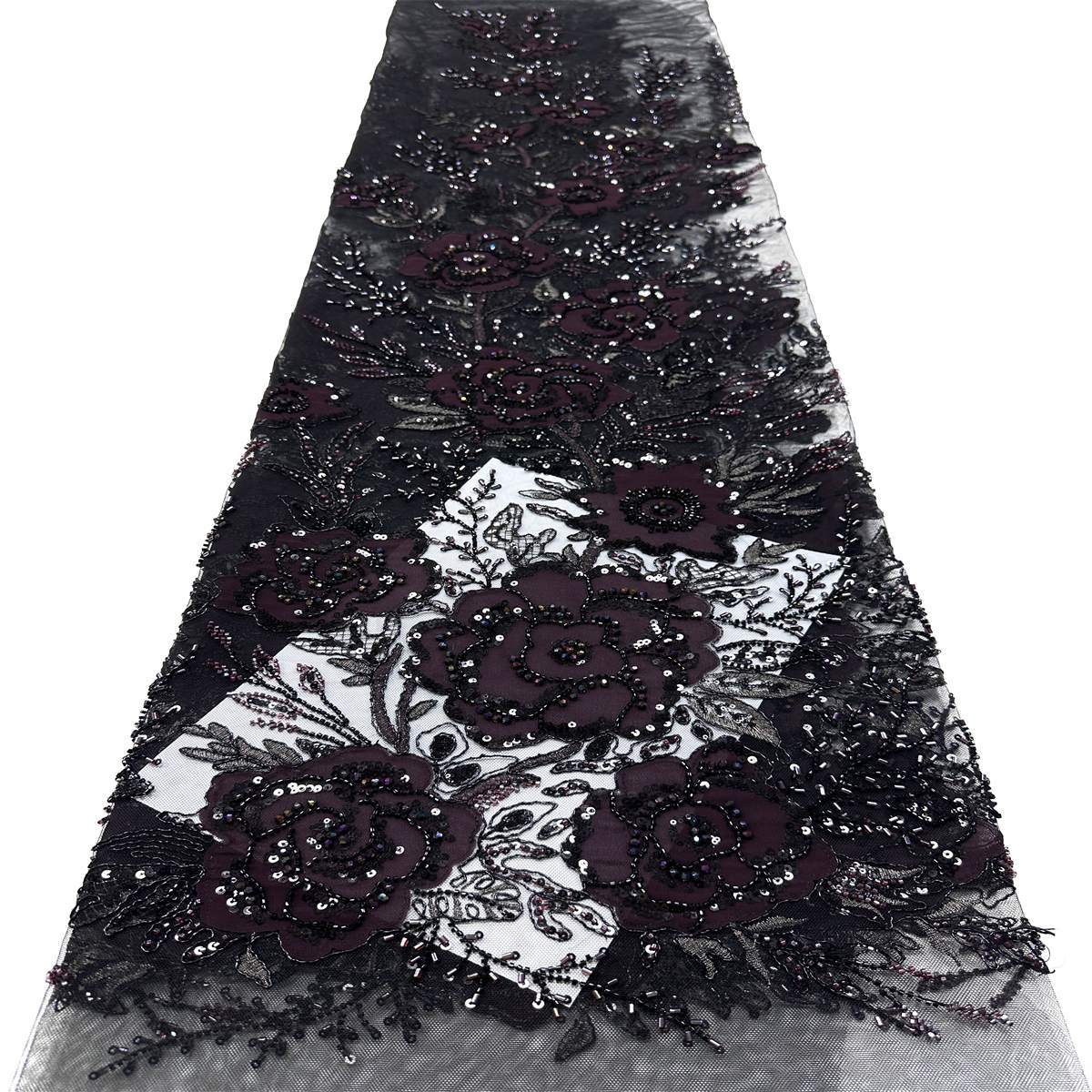 Beaded Tulle Fabric - 5 Yards - Embellished Fabric for Prom Dresses | HN784