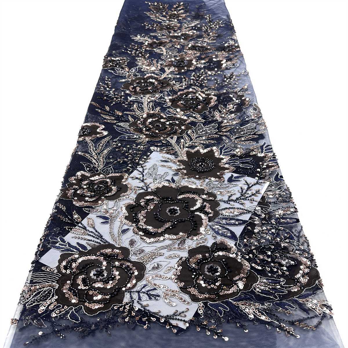 Beaded Tulle Fabric - 5 Yards - Embellished Fabric for Prom Dresses | HN784