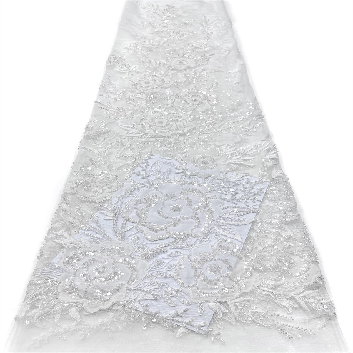 Beaded Tulle Fabric - 5 Yards - Embellished Fabric for Prom Dresses | HN784