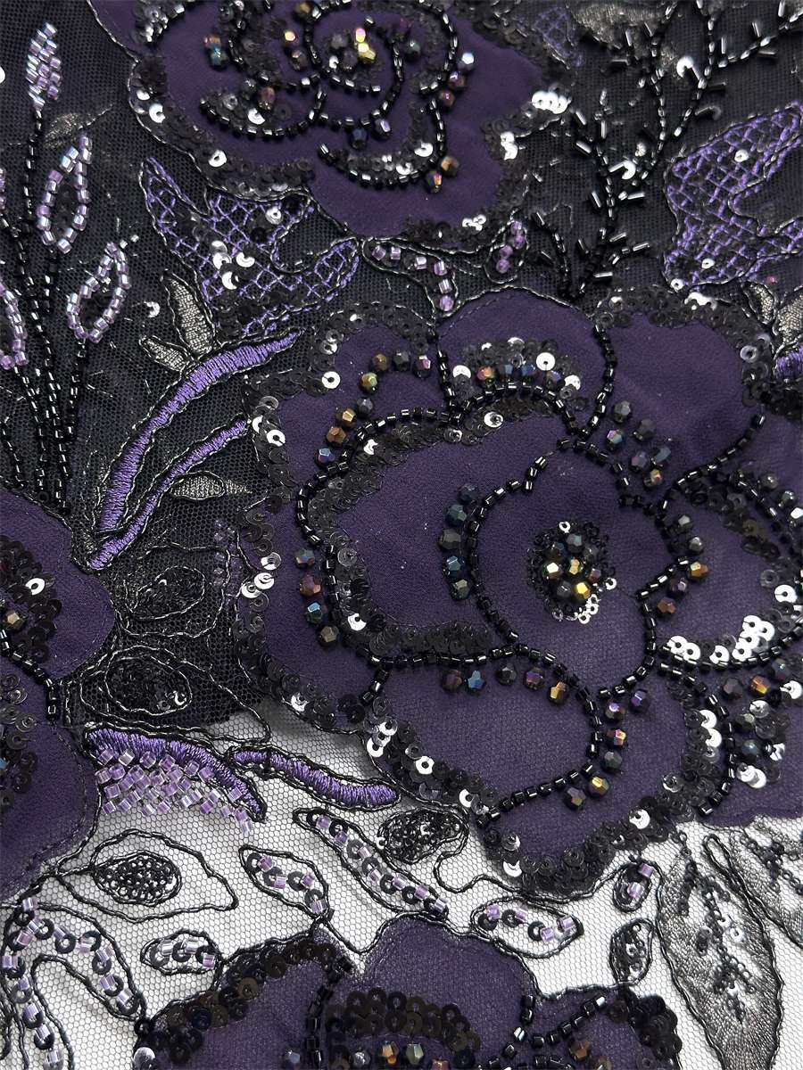 Beaded Tulle Fabric - 5 Yards - Embellished Fabric for Prom Dresses | HN784