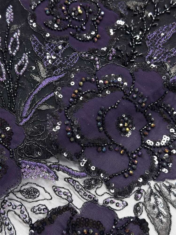Beaded Tulle Fabric - 5 Yards - Embellished Fabric for Prom Dresses | HN784
