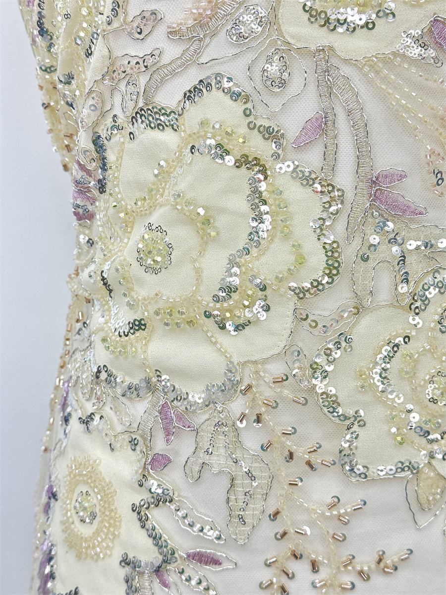 Beaded Tulle Fabric - 5 Yards - Embellished Fabric for Prom Dresses | HN784
