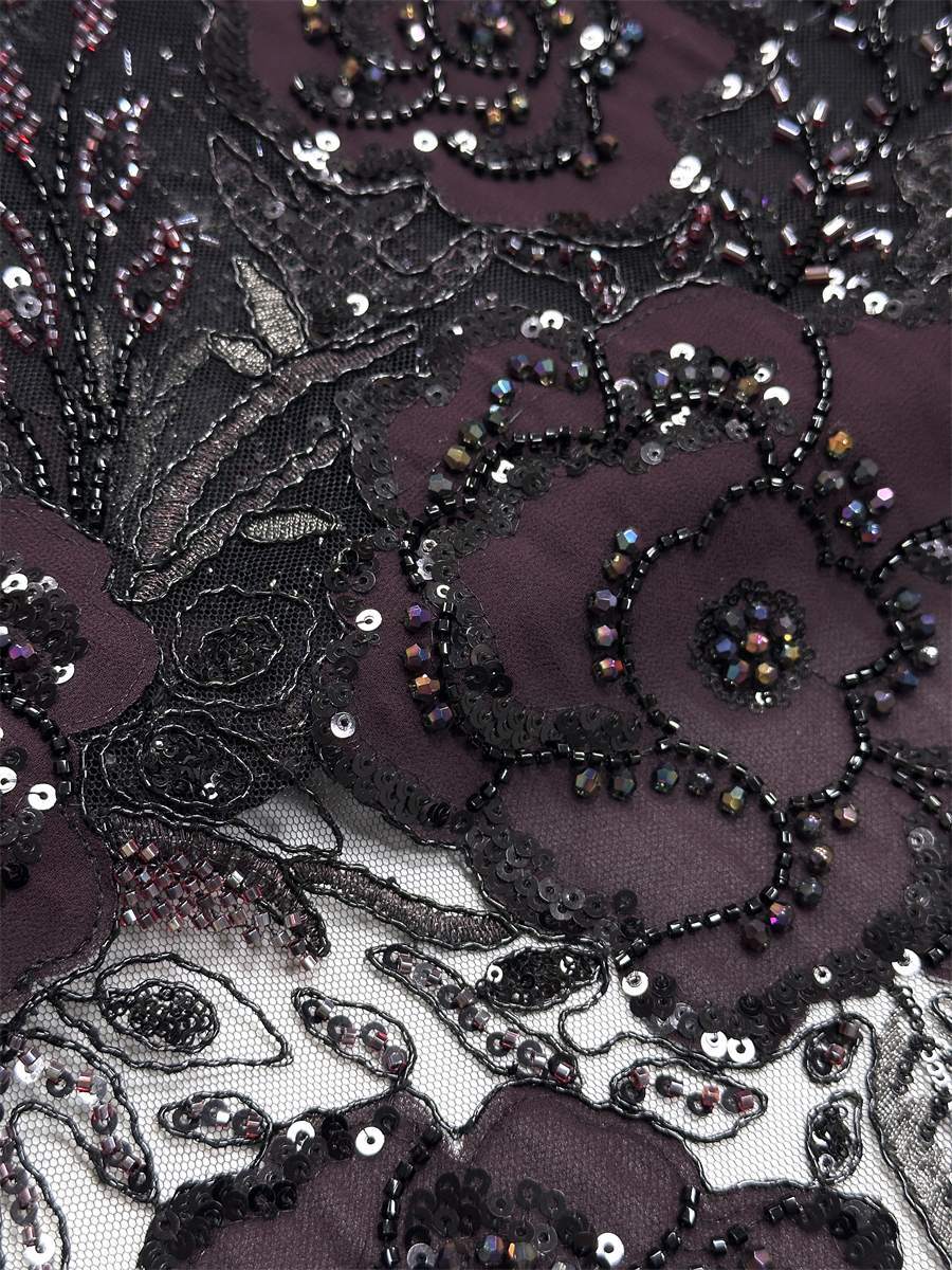 Beaded Tulle Fabric - 5 Yards - Embellished Fabric for Prom Dresses | HN784