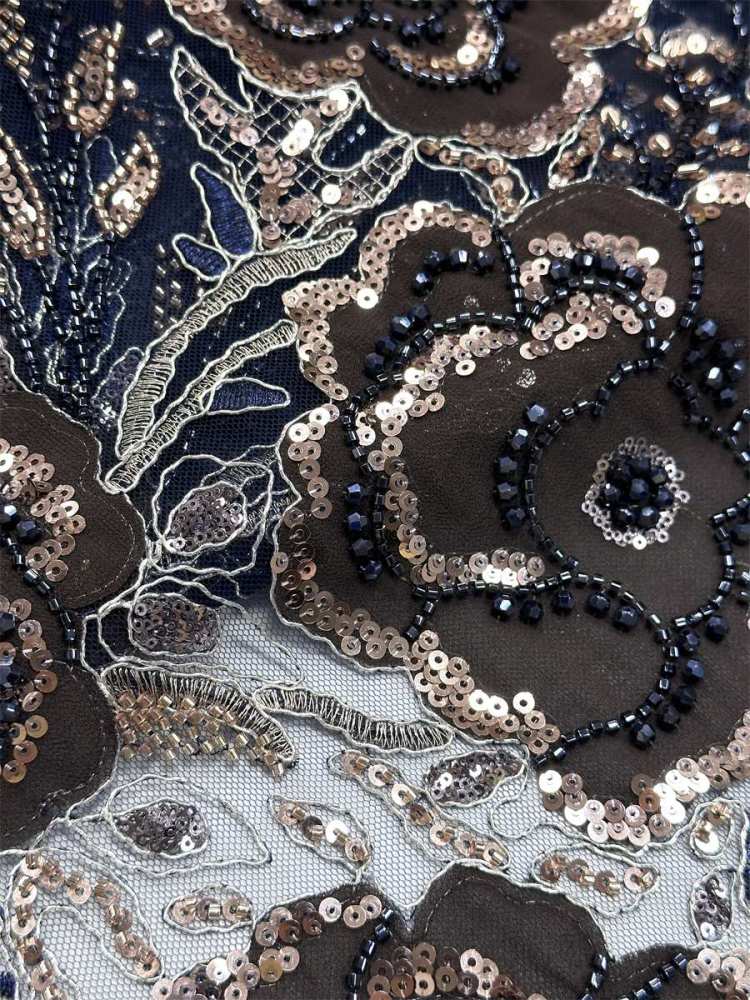 Beaded Tulle Fabric - 5 Yards - Embellished Fabric for Prom Dresses | HN784