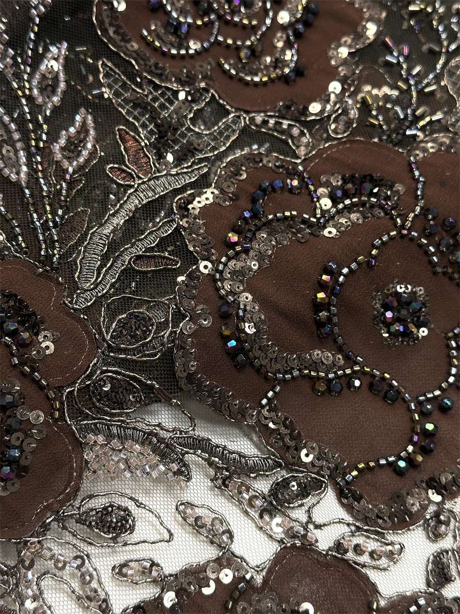 Beaded Tulle Fabric - 5 Yards - Embellished Fabric for Prom Dresses | HN784