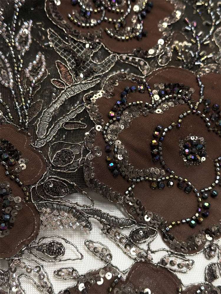 Beaded Tulle Fabric - 5 Yards - Embellished Fabric for Prom Dresses | HN784