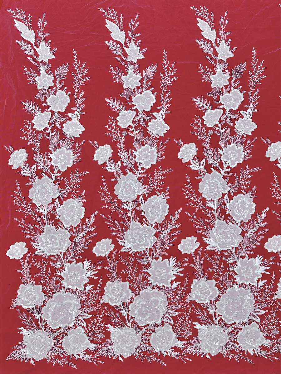 Beaded Tulle Fabric - 5 Yards - Embellished Fabric for Prom Dresses | HN784