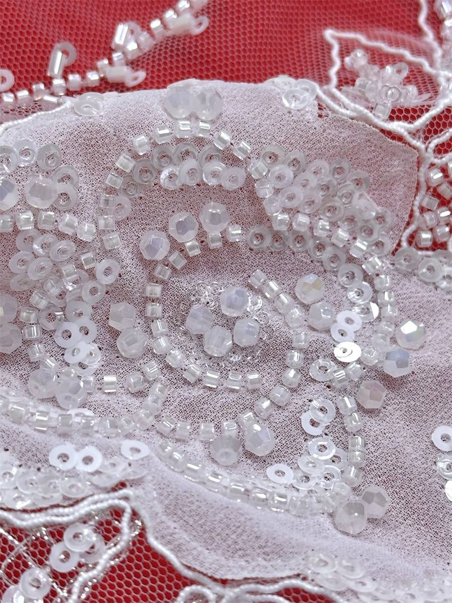 Beaded Tulle Fabric - 5 Yards - Embellished Fabric for Prom Dresses | HN784