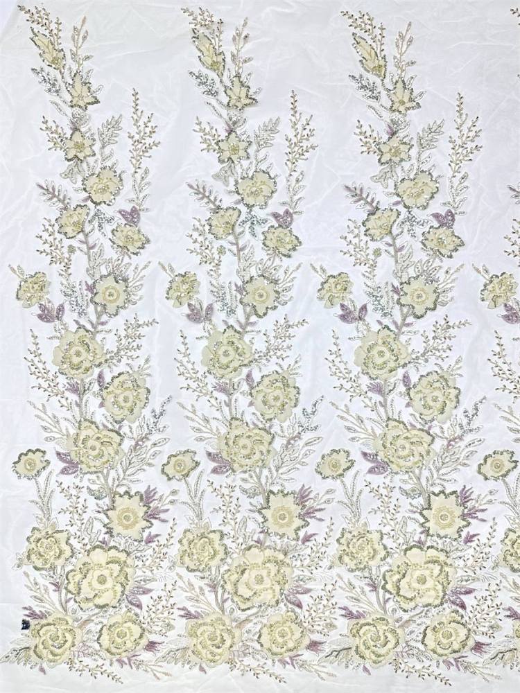 Beaded Tulle Fabric - 5 Yards - Embellished Fabric for Prom Dresses | HN784
