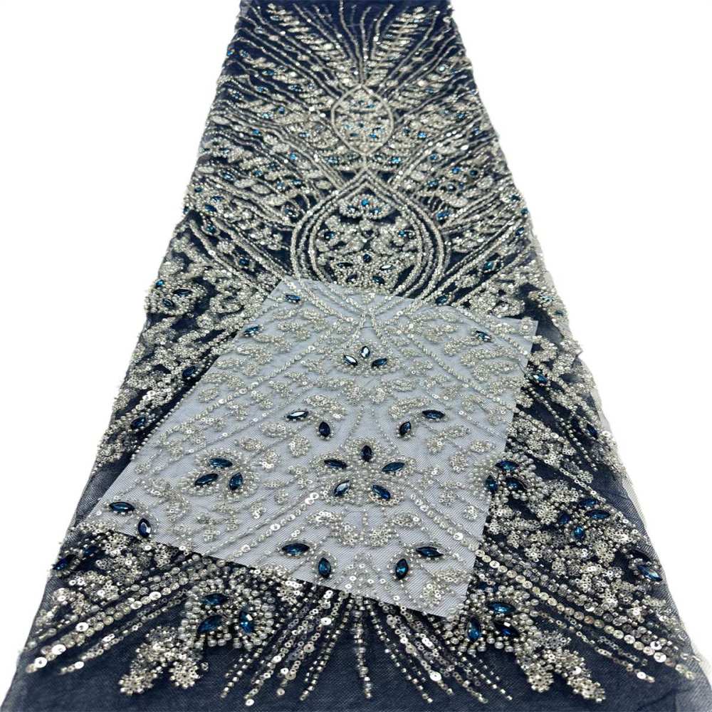 Beaded Tulle Fabric - 5 Yards - Embellished Fabric for Prom Dresses | HN776