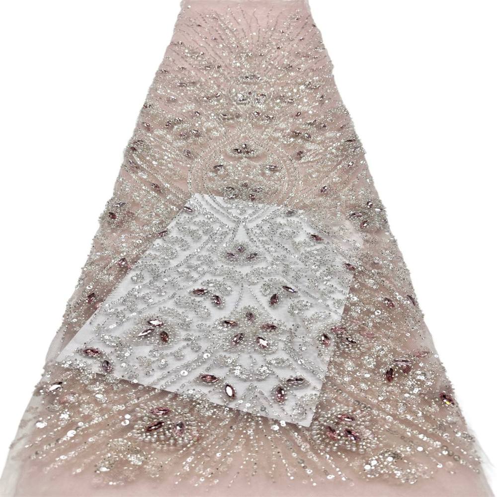 Beaded Tulle Fabric - 5 Yards - Embellished Fabric for Prom Dresses | HN776