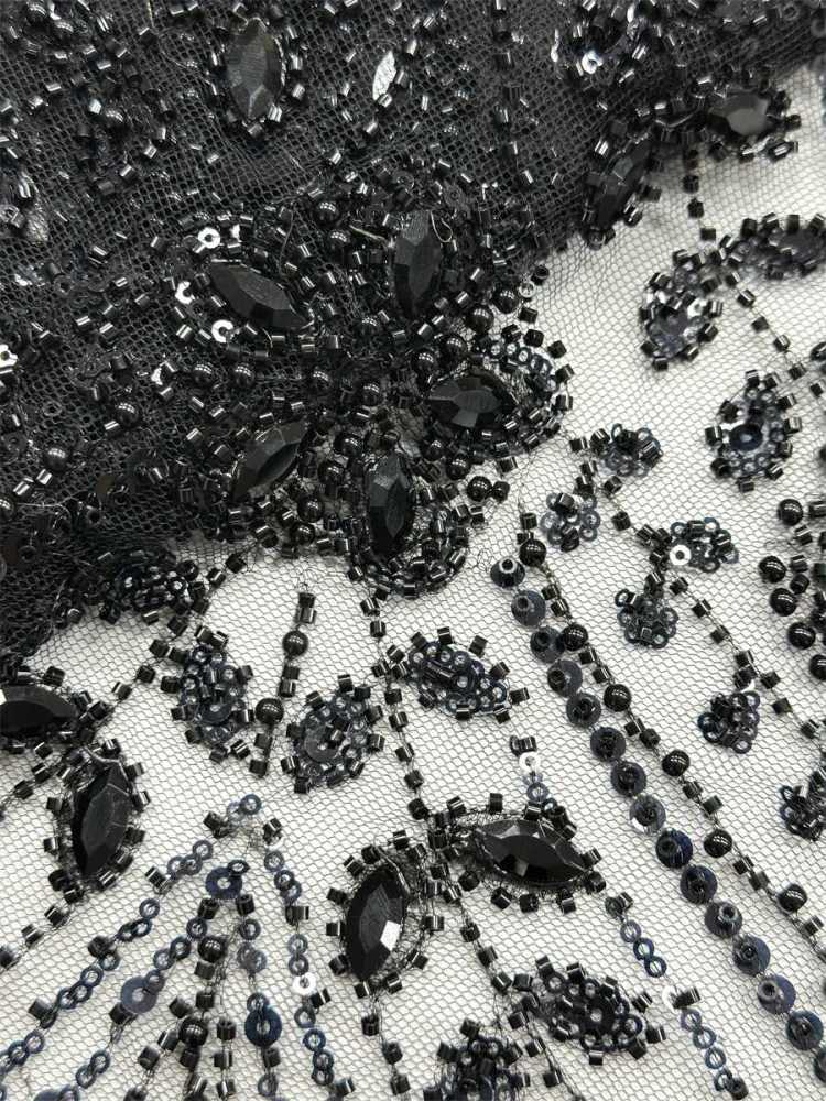 Beaded Tulle Fabric - 5 Yards - Embellished Fabric for Prom Dresses | HN776