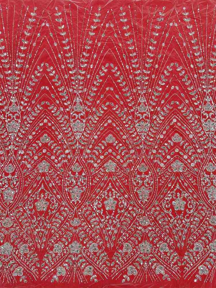 Beaded Tulle Fabric - 5 Yards - Embellished Fabric for Prom Dresses | HN776