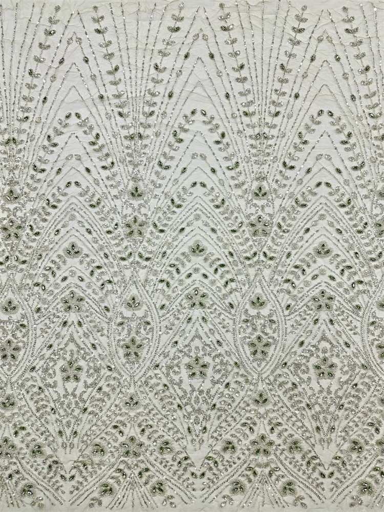 Beaded Tulle Fabric - 5 Yards - Embellished Fabric for Prom Dresses | HN776