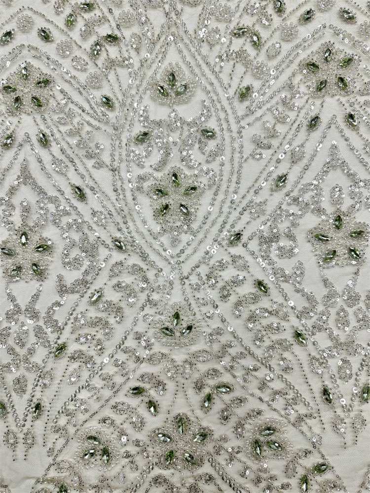 Beaded Tulle Fabric - 5 Yards - Embellished Fabric for Prom Dresses | HN776