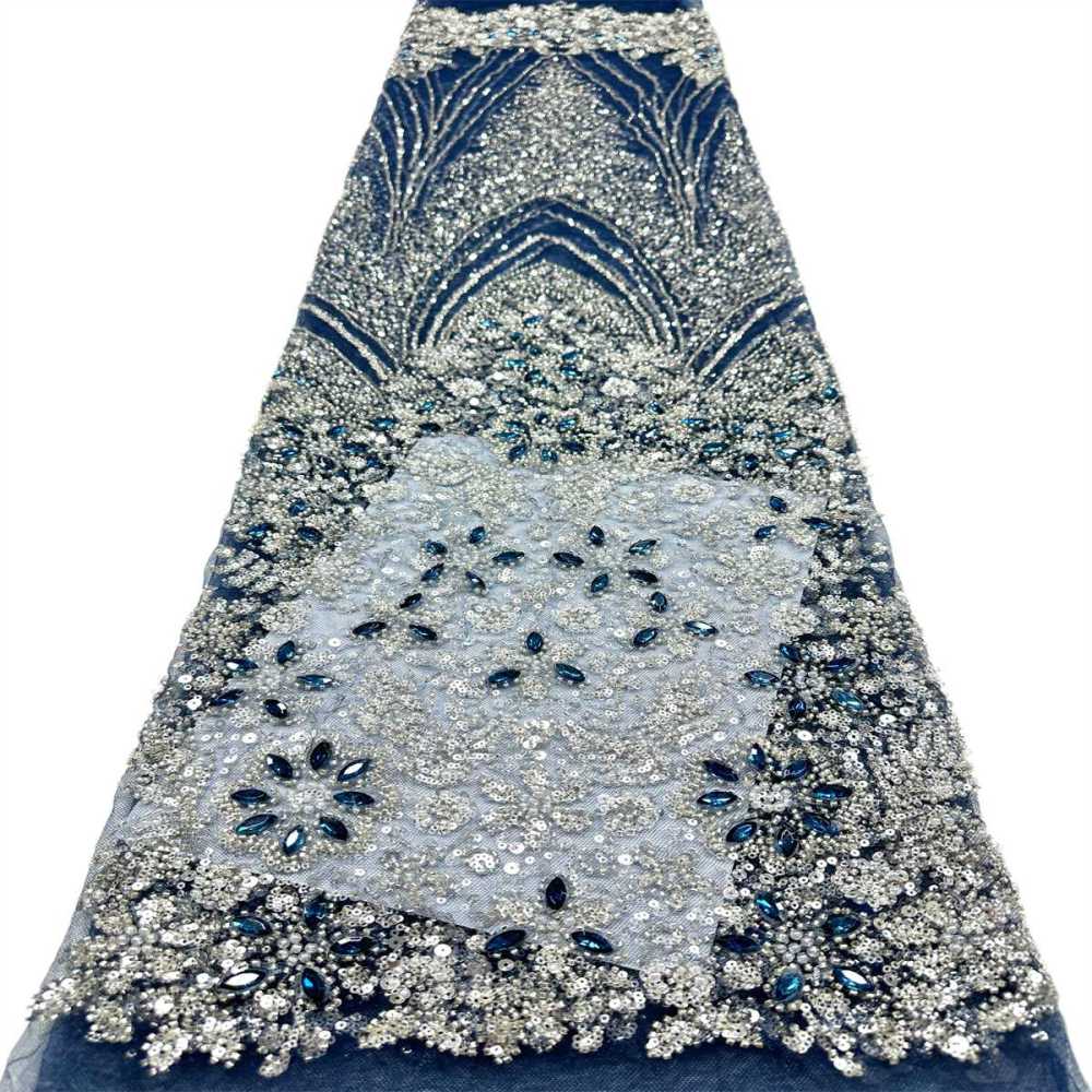 Beaded Tulle Fabric - 5 Yards - Embellished Fabric for Prom Dresses | HN781