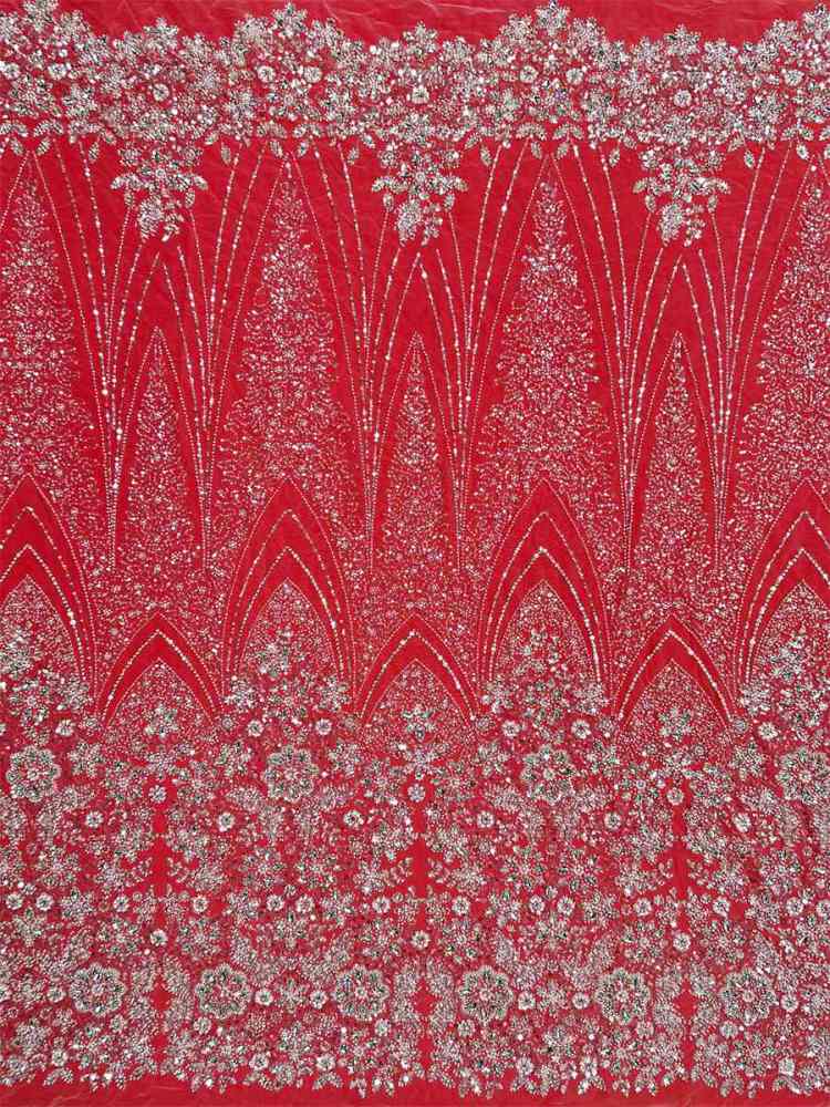 Beaded Tulle Fabric - 5 Yards - Embellished Fabric for Prom Dresses | HN781