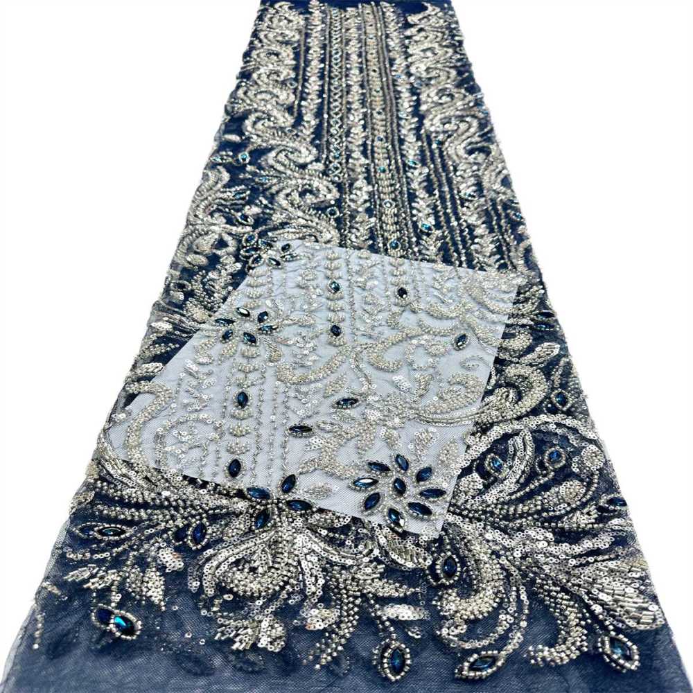 Beaded Tulle Fabric - 5 Yards - Embellished Fabric for Prom Dresses | HN782