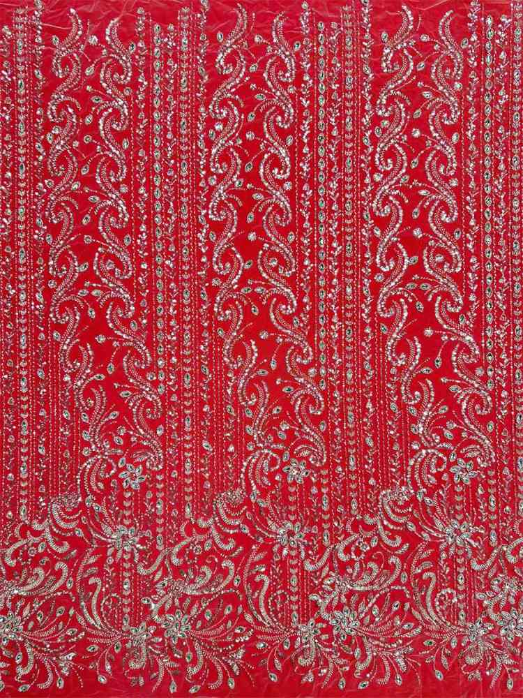 Beaded Tulle Fabric - 5 Yards - Embellished Fabric for Prom Dresses | HN782