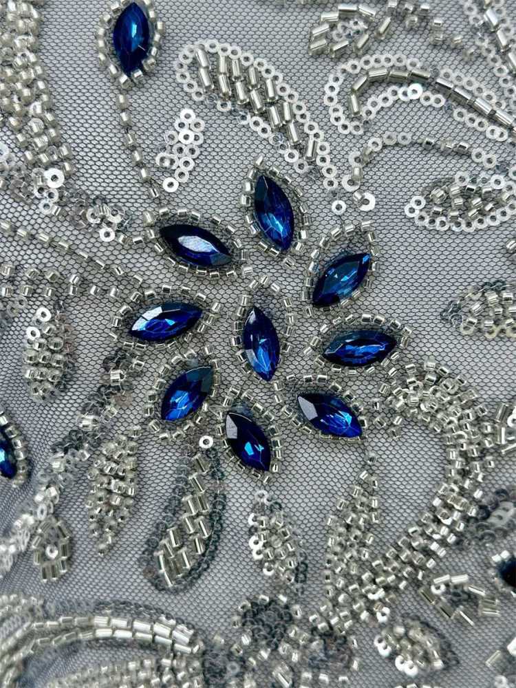 Beaded Tulle Fabric - 5 Yards - Embellished Fabric for Prom Dresses | HN782