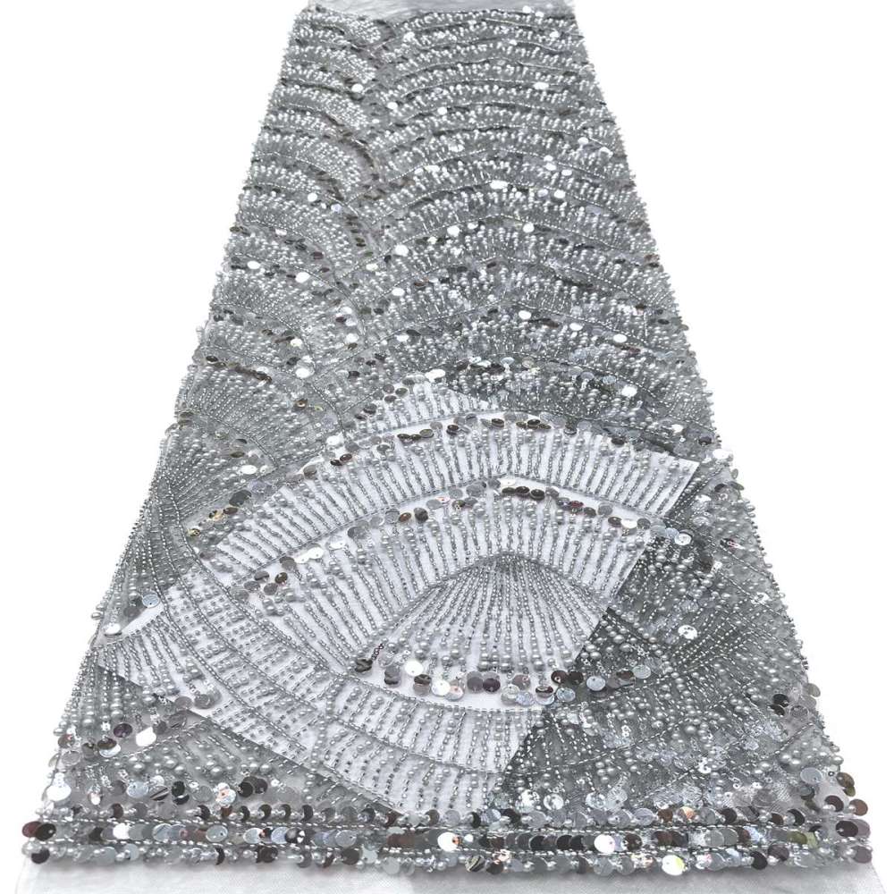 Beaded Tulle Fabric - 5 Yards - Embellished Fabric for Prom Dresses | HN783