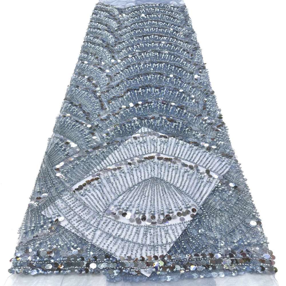 Beaded Tulle Fabric - 5 Yards - Embellished Fabric for Prom Dresses | HN783