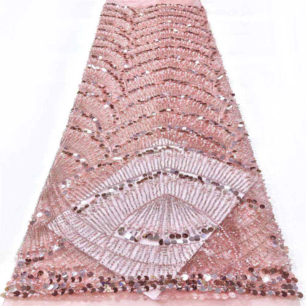 Beaded Tulle Fabric - 5 Yards - Embellished Fabric for Prom Dresses | HN783