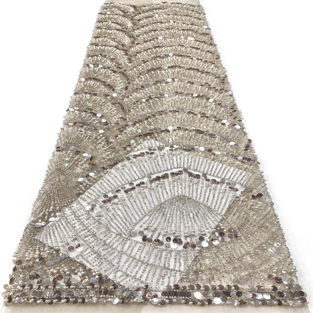 Beaded Tulle Fabric - 5 Yards - Embellished Fabric for Prom Dresses | HN783