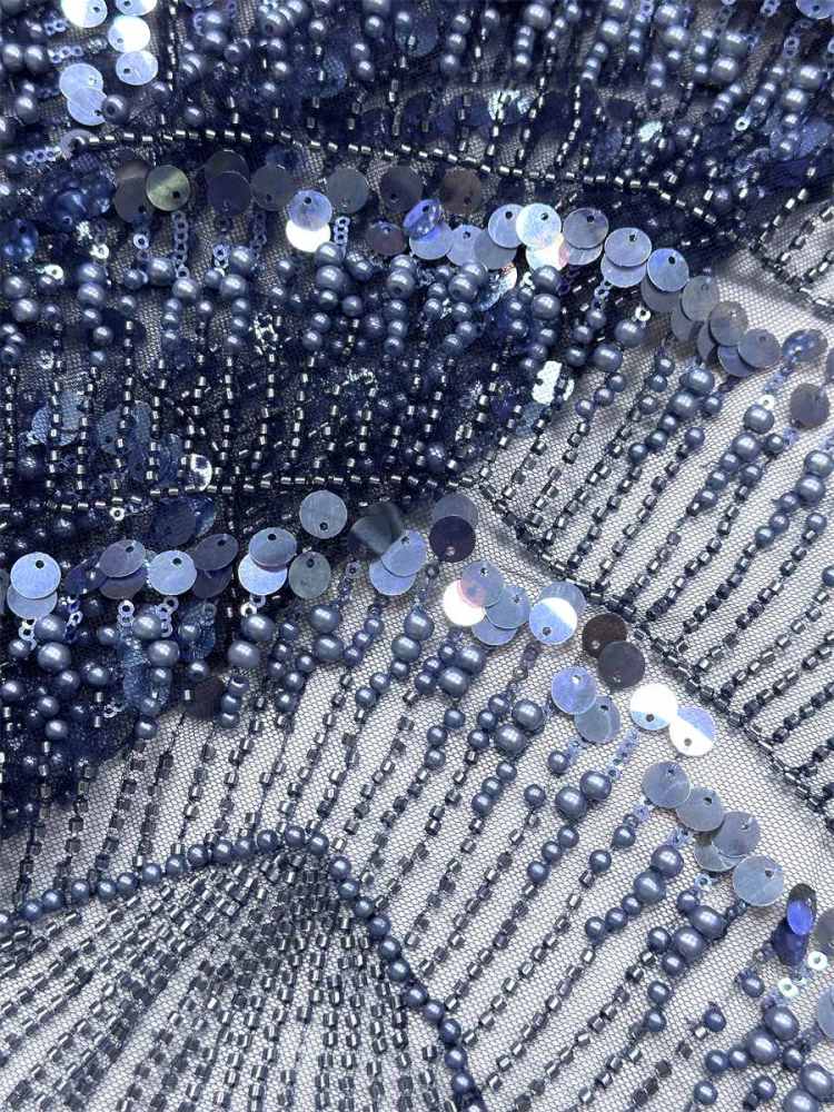 Beaded Tulle Fabric - 5 Yards - Embellished Fabric for Prom Dresses | HN783