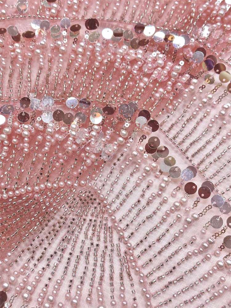 Beaded Tulle Fabric - 5 Yards - Embellished Fabric for Prom Dresses | HN783