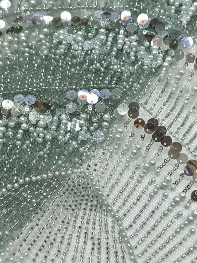 Beaded Tulle Fabric - 5 Yards - Embellished Fabric for Prom Dresses | HN783