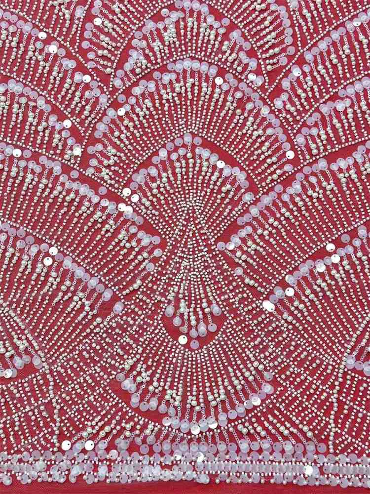 Beaded Tulle Fabric - 5 Yards - Embellished Fabric for Prom Dresses | HN783