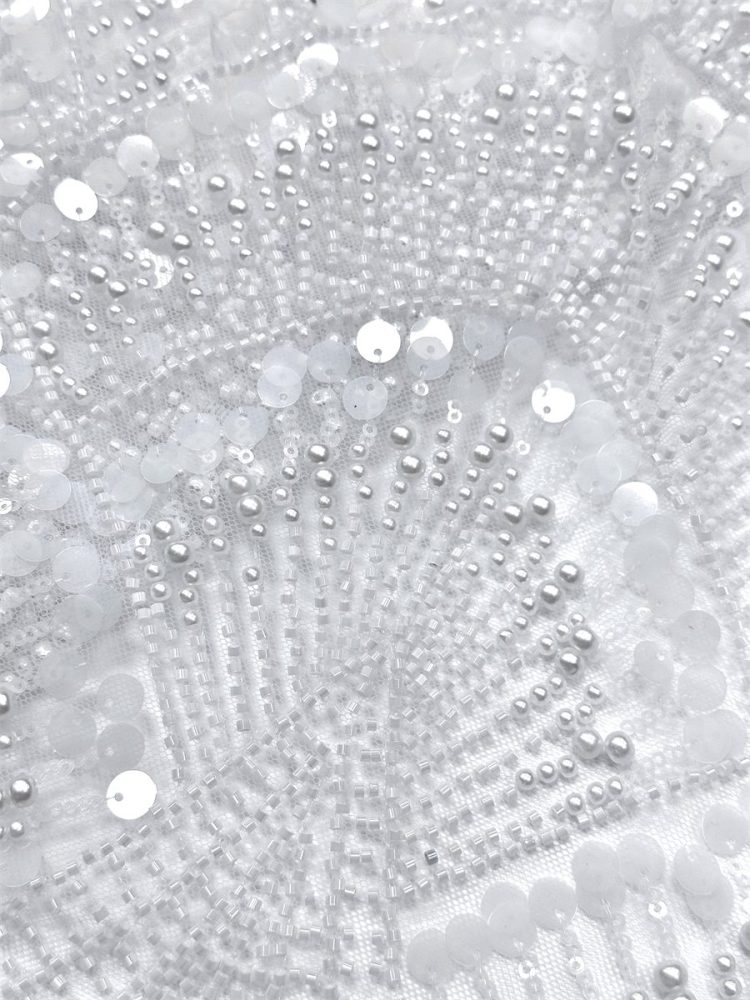 Beaded Tulle Fabric - 5 Yards - Embellished Fabric for Prom Dresses | HN783