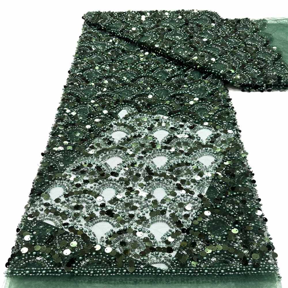 Beaded Tulle Fabric - 5 Yards - Embellished Fabric for Prom Dresses | HN786