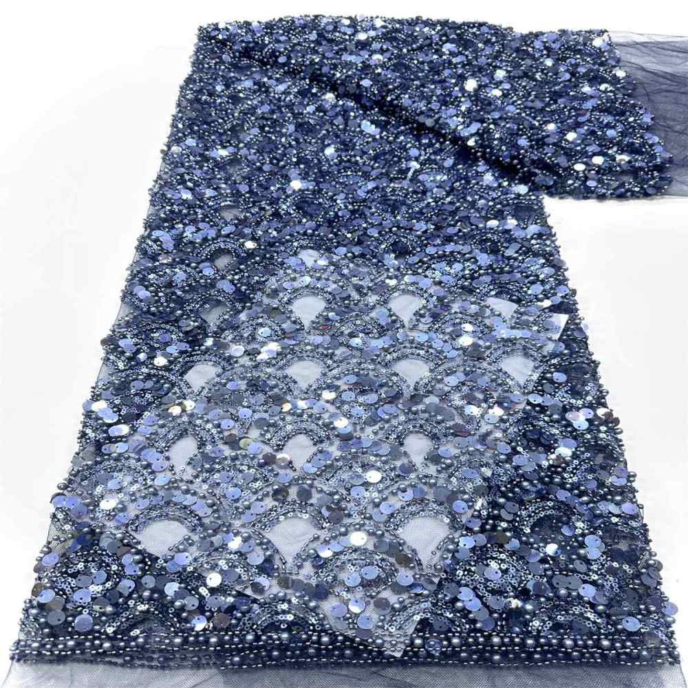 Beaded Tulle Fabric - 5 Yards - Embellished Fabric for Prom Dresses | HN786