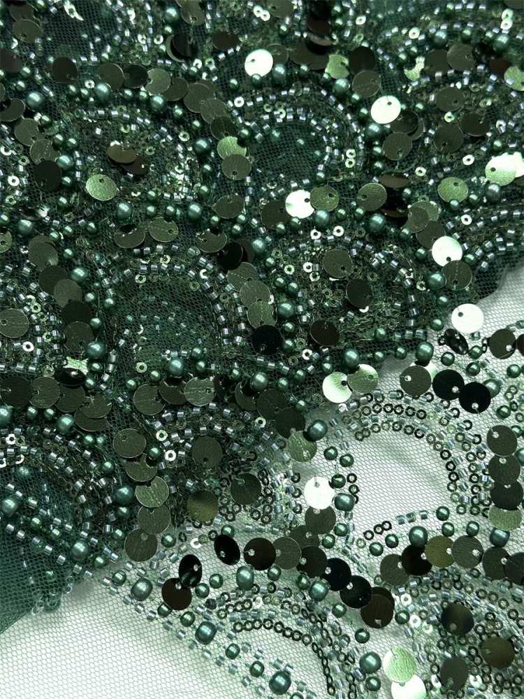 Beaded Tulle Fabric - 5 Yards - Embellished Fabric for Prom Dresses | HN786