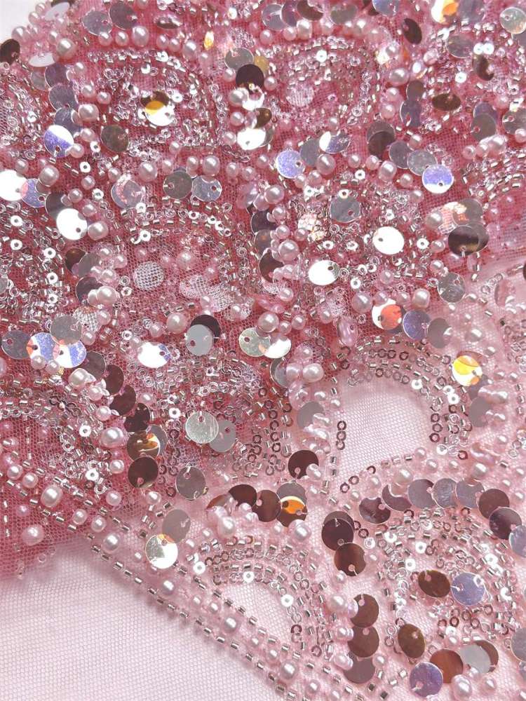 Beaded Tulle Fabric - 5 Yards - Embellished Fabric for Prom Dresses | HN786