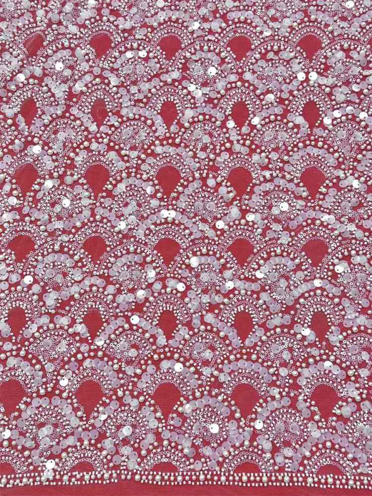 Beaded Tulle Fabric - 5 Yards - Embellished Fabric for Prom Dresses | HN786