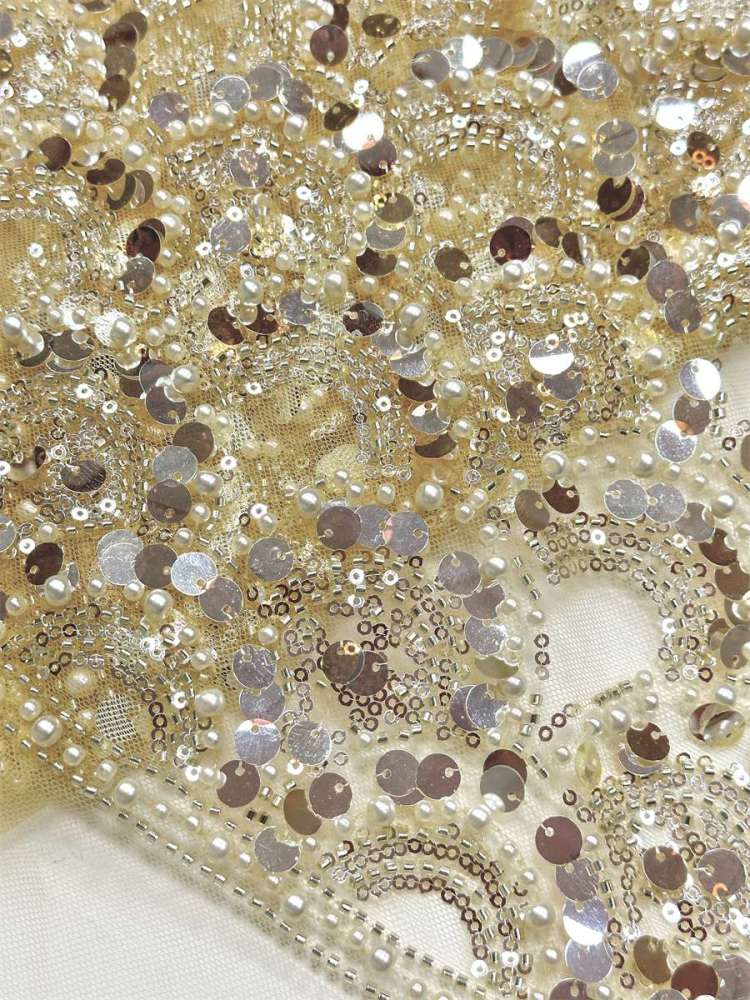 Beaded Tulle Fabric - 5 Yards - Embellished Fabric for Prom Dresses | HN786