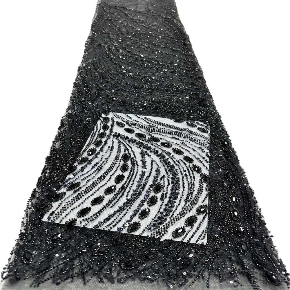 Beaded Tulle Fabric - 5 Yards - Embellished Fabric for Prom Dresses | HN788