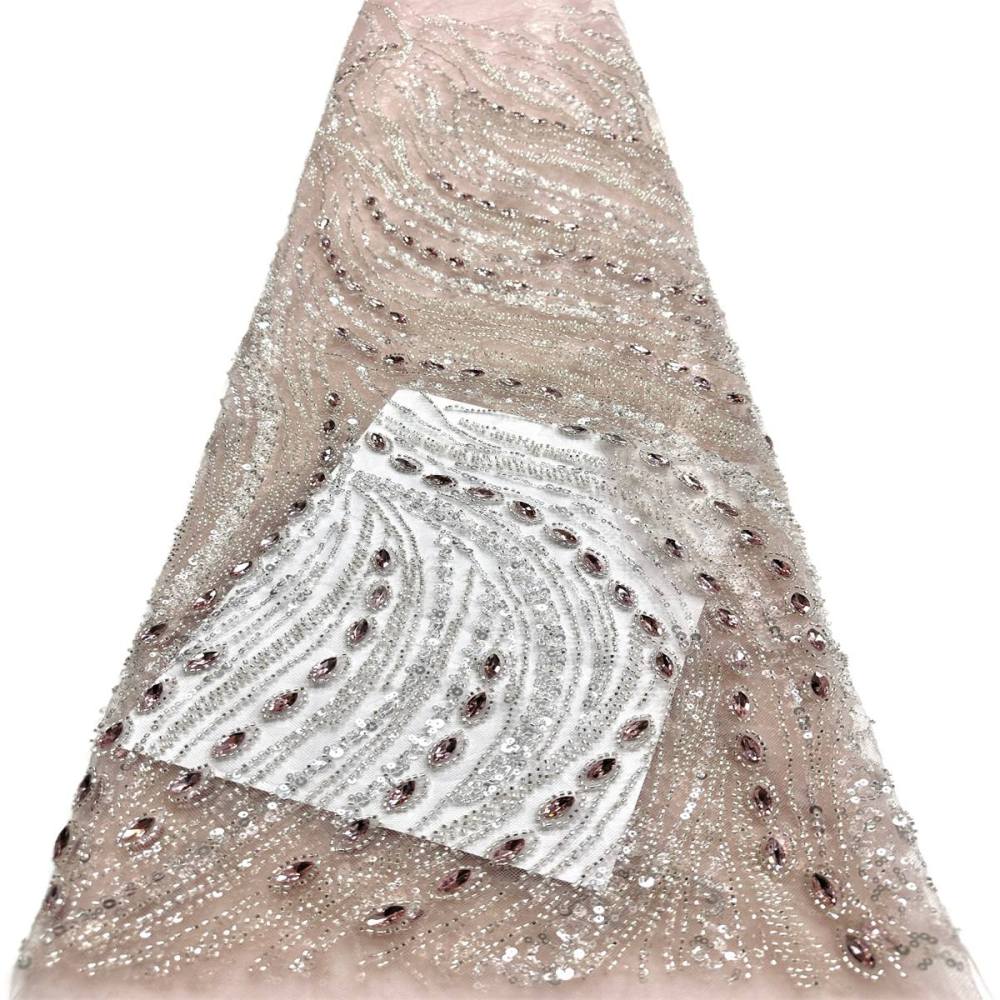 Beaded Tulle Fabric - 5 Yards - Embellished Fabric for Prom Dresses | HN788