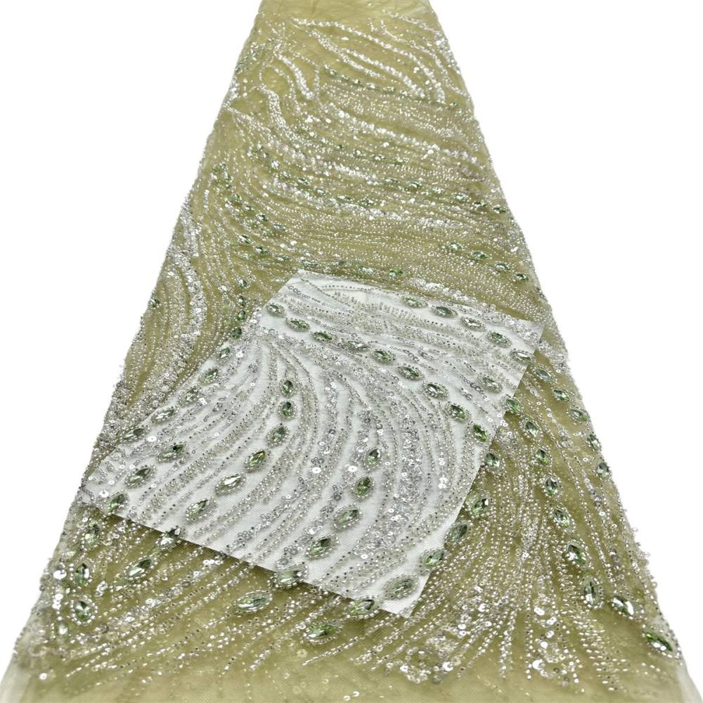 Beaded Tulle Fabric - 5 Yards - Embellished Fabric for Prom Dresses | HN788