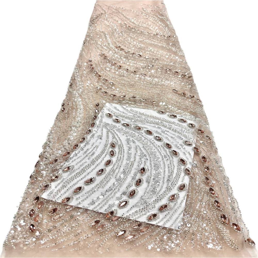Beaded Tulle Fabric - 5 Yards - Embellished Fabric for Prom Dresses | HN788