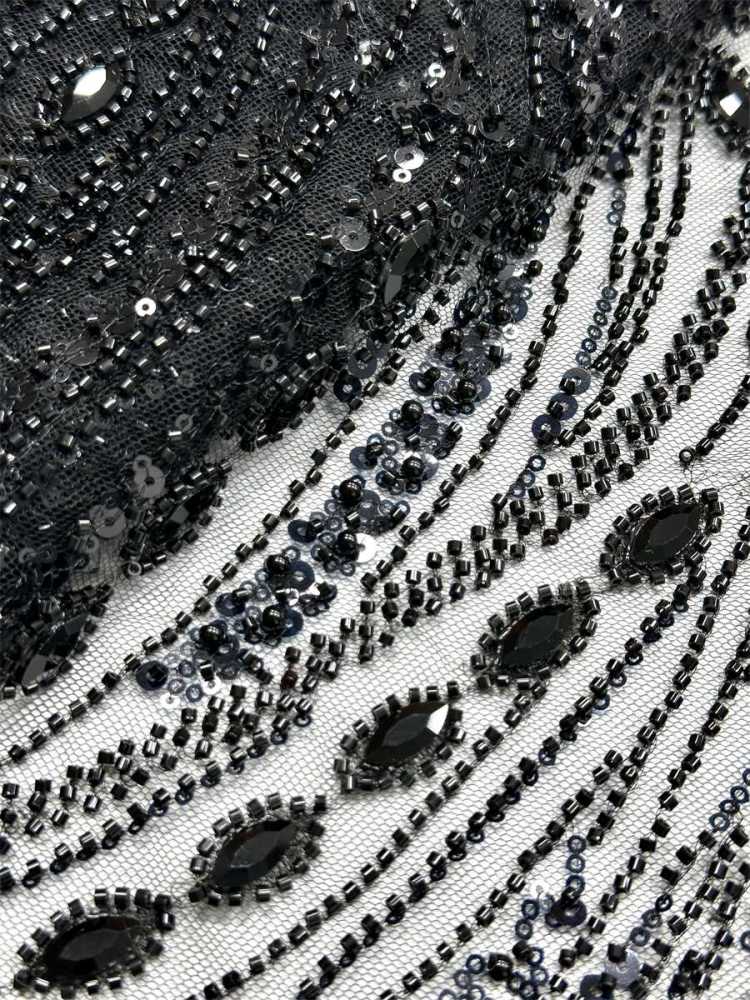 Beaded Tulle Fabric - 5 Yards - Embellished Fabric for Prom Dresses | HN788