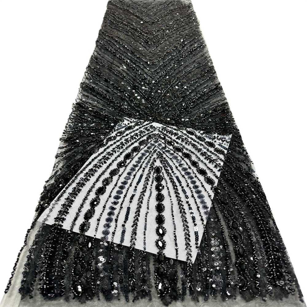 Beaded Tulle Fabric - 5 Yards - Embellished Fabric for Prom Dresses | HN789
